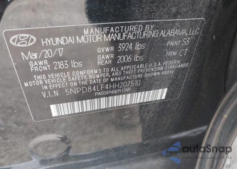 2017 Hyundai Elantra Value Edition from USA, damaged, VIN 5NPD84LF4HH207510